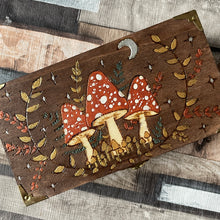 Load image into Gallery viewer, Mushroom Wooden Box | Pyrography | Woodburning | Autumn Decor