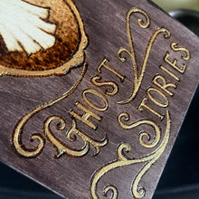 Load image into Gallery viewer, Ghost Wooden Box | Wood Book Shaped Box with Ghost Stories Design