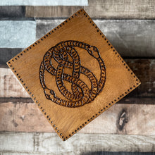 Load image into Gallery viewer, Ouroboros Wooden Box | Woodburning | Pyrography | Trinket Box