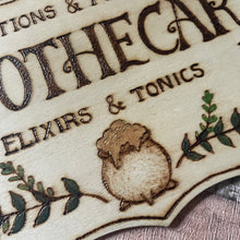Load image into Gallery viewer, Apothecary Wooden Sign, Woodburning, Pyrography