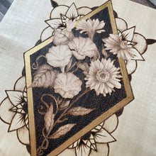 Load image into Gallery viewer, Birth Month Flower Pyrography Art