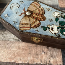 Load image into Gallery viewer, Deathshead Moth Coffin Box - Pyrography - Woodburning