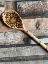Load image into Gallery viewer, Sunflower Wooden Spoon | Woodburning | Pyrography