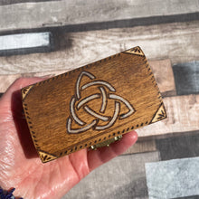 Load image into Gallery viewer, Wooden Box with Triquetra Design | Pyrography |Woodburning