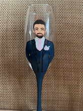 Load image into Gallery viewer, Bride and Groom Wedding Glasses | Handpainted Personalised Portrait Wine or Champagne Glasses