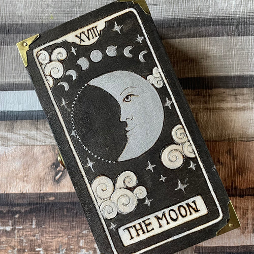 The Moon Tarot Box - Pyrography - Woodburning