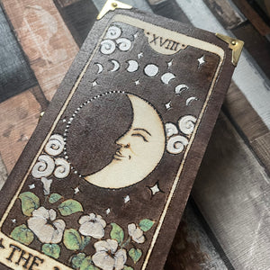 The Moon Tarot Box, Woodburning Pyrography