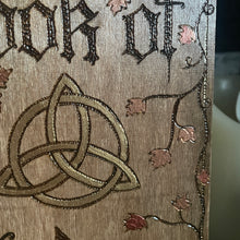 Load image into Gallery viewer, Book of Shadows Wooden Box | Pyrography | Woodburning | Book Box