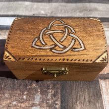Load image into Gallery viewer, Wooden Box with Triquetra Design | Pyrography |Woodburning