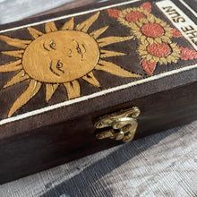 Load image into Gallery viewer, The Sun Tarot Box - Pyrography - Woodburning