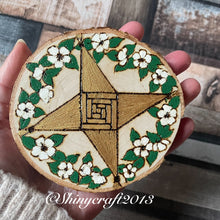 Load image into Gallery viewer, Brigid’s Cross Imbolc Altar Decoration, Woodburning, Pyrography