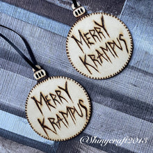 Load image into Gallery viewer, Krampus Wooden Bauble, Double sided Christmas Decoration, Creepmas