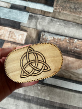 Load image into Gallery viewer, Triquetra Mini Wooden Box | Woodburning | Pyrography