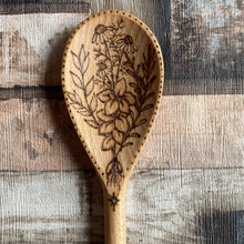 Load image into Gallery viewer, Kitchen Herb Wooden Spoon | Pyrography | Woodburning