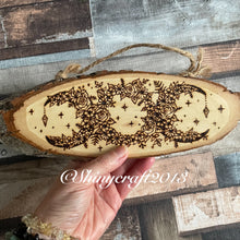 Load image into Gallery viewer, Triple Moon Wooden Floral Sign