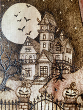 Load image into Gallery viewer, Halloween Pyrography Art | Trick or Treat Ghost Woodburning