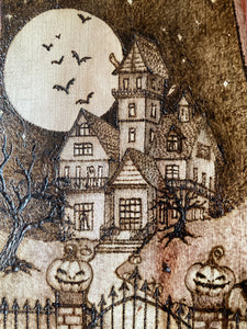 Halloween Pyrography Art | Trick or Treat Ghost Woodburning