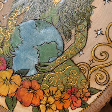 Load image into Gallery viewer, Gaia Woodburning Art, Pyrography on Basswood