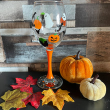 Load image into Gallery viewer, Halloween Handpainted Wine Glass