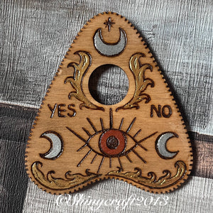 Ouija Planchette Decoration, Woodburning, Pyrography