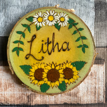 Load image into Gallery viewer, Litha Altar Decoration | Witch Sabbat | Pagan Celebration | Woodburning | Pyrography