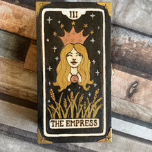 Load image into Gallery viewer, The Empress Wooden Tarot Box | Woodburning | Pyrography | Witch Gift