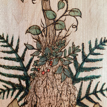 Load image into Gallery viewer, Forest Witch Broomstick Pyrography Artwork | Woodburning Art