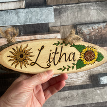 Load image into Gallery viewer, Litha Wooden Hanging Sign | Altar Decor | Pagan Sabbats | Witch Gift | Woodburning |Pyrography