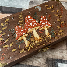 Load image into Gallery viewer, Mushroom Wooden Box | Pyrography | Woodburning | Autumn Decor