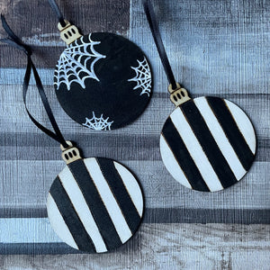Beetlejuice themed wooden bauble