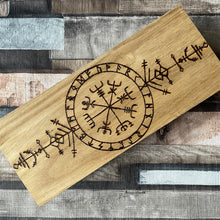 Load image into Gallery viewer, Viking Compass Wooden Box | Woodburning | Pyrography | Vegvisir