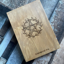 Load image into Gallery viewer, Kitchen Witch Wooden Book Box | Woodburning | Pyrography