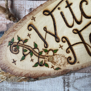 Witch’s Home Wooden Sign, Woodburning Pyrography