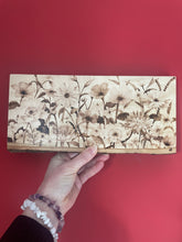 Load image into Gallery viewer, Wildflower Wonders Original Pyrography Artwork on Bark Edged Limewood