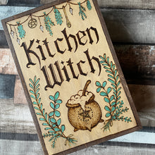 Load image into Gallery viewer, Kitchen Witch Wooden Box | Woodburning | Pyrography | Book Shaped Box