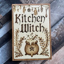 Load image into Gallery viewer, Kitchen Witch Wooden Book Box | Woodburning | Pyrography