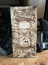 Load image into Gallery viewer, Memento Mori Pyrography Art | Woodburning Gothic Decor | Alternative Art