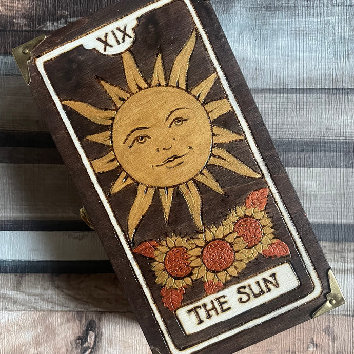 The Sun Tarot Box - Pyrography - Woodburning