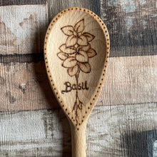 Load image into Gallery viewer, Kitchen Herb Wooden Spoon | Pyrography | Woodburning