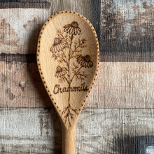 Load image into Gallery viewer, Kitchen Herb Wooden Spoon | Pyrography | Woodburning
