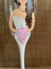 Load image into Gallery viewer, Bride and Groom Wedding Glasses | Handpainted Personalised Portrait Wine or Champagne Glasses