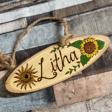 Load image into Gallery viewer, Litha Wooden Hanging Sign | Altar Decor | Pagan Sabbats | Witch Gift | Woodburning |Pyrography