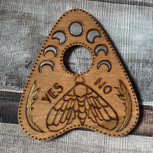 Load image into Gallery viewer, Ouija Planchette Decoration, Woodburning, Pyrography