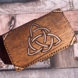 Wooden Box with Triquetra Design | Pyrography |Woodburning