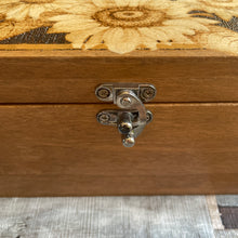 Load image into Gallery viewer, Sunflower Pyrography Wooden Box | Woodburning Jewellery Box