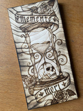 Load image into Gallery viewer, Memento Mori Pyrography Art | Woodburning Gothic Decor | Alternative Art