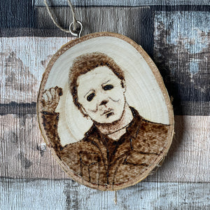 Horror Character Pyrography Wooden Hanging Decorations | Woodburning Halloween Decor