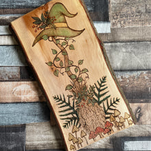 Load image into Gallery viewer, Forest Witch Broomstick Pyrography Artwork | Woodburning Art