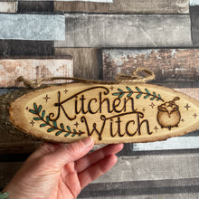 Load image into Gallery viewer, Kitchen Witch Wooden Sign | Pyrography | Woodburning