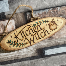 Load image into Gallery viewer, Kitchen Witch Wooden Sign | Pyrography | Woodburning